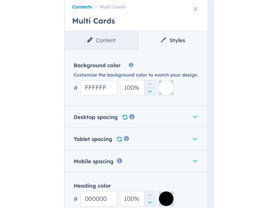 Customizable Background, Heading & Spacing